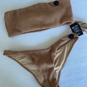 Brown Strapless Bikini - Brazilian Bottom